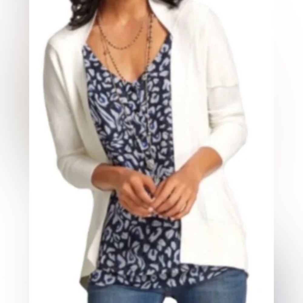 Cabi Purr Leopard peplum cami adjustable straps layering career wear small